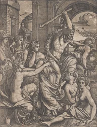 Herkules vertreibt die Habgier aus dem Tempel der Musen