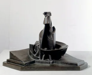 Entwicklung einer Flasche im Raum (Linien und Kraft einer Flasche), 1912, Maße: 38,1 cm, Mailand, Museo del Novecento