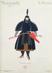 Kostümentwurf für die Schwarzen Wachen aus Turandot von Giacomo Puccini
