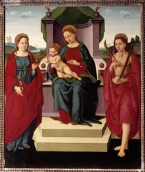 Madonna auf dem Thron zwischen St. Magdalena und Sebastian