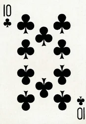 10 der Kreuz aus einem Kartenspiel von Goodall & Son Ltd., ca. 1940