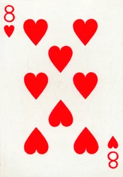 8 der Herzen aus einem Kartenspiel von Goodall & Son Ltd., um 1940