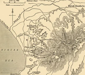 ANZAC-Vormarsch, Gallipoli-Halbinsel, Erster Weltkrieg, 1915, ca. 1920