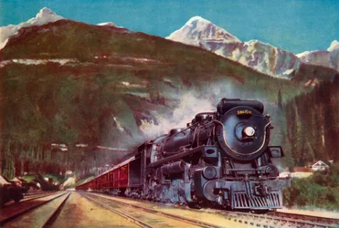 Ein Riese der Canadian Pacific Railway am Fuße der Rockies, 1935