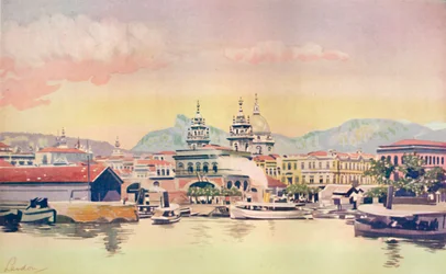 Eine Ecke des Rio-Zollkais, 1914