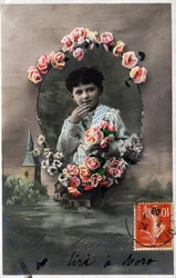 Ein Kuss - Postkarte, datiert 1908