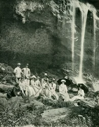 Ein Picknick bei den Maracas-Wasserfällen, Trinidad, mit Sir A. Moloney und Gesellschaft, 1902