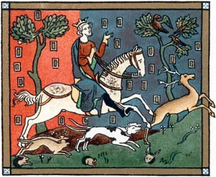 Ein Plantagenet-König von England auf der Jagd