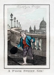 Ein armer Schornsteinfeger, Sir!, Blackfriars Bridge, London, 1805