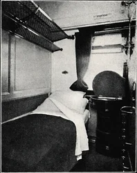 Ein Schlafabteil im Nachtzug Scotsman, London & North Eastern Railway, 1926