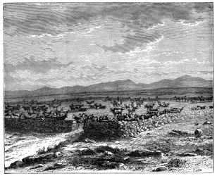 Ein südafrikanischer Viehkraal, um 1890