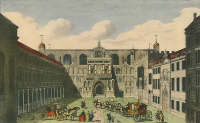 Ansicht der Guildhall der Stadt London, um 1750er Jahre