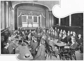 Eine Diskussion im Eleusis Club, London, um 1903