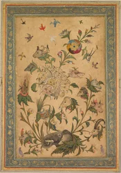 Eine florale Fantasie von Tieren und Vögeln Waq-waq, frühe 1600er Jahre