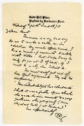 Ein handgeschriebener Brief, 1870, 1899