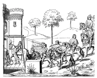 Ein Ritter betritt die Turnierbahn, ca. 1460-1465, 1870
