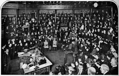 Ein Vortrag an der Royal Institution, London, ca. 1903