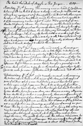 Eine Seite aus dem Tagebuch von John Newton, 1750-1754, 1965