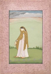 Abhisarika Nayika, eine Heldin, die sich nach ihrem Liebhaber sehnt, ca. 1790-1800