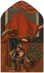 Akrobat und Pfau, um 1825.