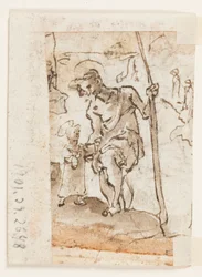 Anbetung der Heiligen Drei Könige, St. Christophorus und Christuskind