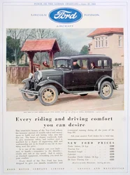 Werbung für Ford-Autos, 1931