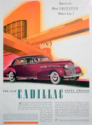 Werbung für das Cadillac Sixty Special Auto, 1940