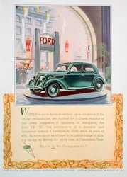 Werbung für das Ford V8 22 Automobil, 1937