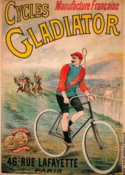 Werbung für Cycles Gladiator Fahrräder, ca. 1900