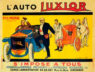 Werbung für Luxior-Autos, um 1912-1914