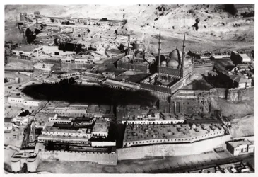 Luftaufnahme der Moschee von Muhammad Ali Pasha, Kairo, Ägypten, aus einem Zeppelin