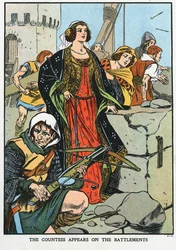 Agnes, Gräfin von Dunbar 1312-1369, bekannt als Schwarze Agnes, 1338, frühes 20. Jahrhundert
