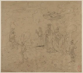 Album mit daoistischen und buddhistischen Themen: Prozession daoistischer Gottheiten: Blatt 8, 1200er