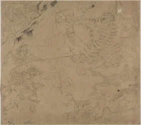 Album mit daoistischen und buddhistischen Themen: Suche den Berg: Blatt 44