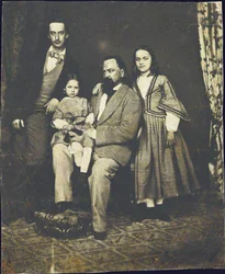 Alexander Herzen mit seinen Kindern nach dem Tod seiner Frau Natalie