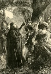 Alfred der Große, verkleidet als Harper, spielt vor Guthrum, 878, 1890