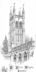 Allerheiligenkirche, Wrington, Somerset, um 1850er Jahre