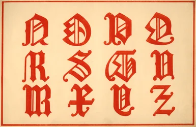 Alphabet, Buchstaben N-Z, Großbuchstaben