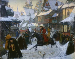 Eine alte russische Stadt. Die Reiter, 1910er Jahre