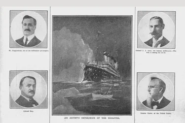 Eindruck des Künstlers von der Katastrophe und Porträts verwandter Personen, 20. April 1912