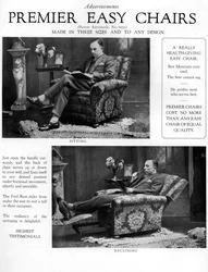 Eine Werbung für Premier-Sessel, 1926