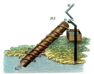 Archimedes-Schraube zum Heben von Wasser von einem Niveau auf ein anderes, 1815