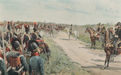 Ankunft Napoleons bei den Bayern und Sachsen, 1896