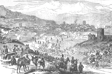 Angriff auf eine Afreedi-Stadt, um 1880