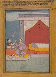 Bairadi Ragini: Folio aus einer Ragamala-Serie Garland of Musical Modes, ca. 1605-6