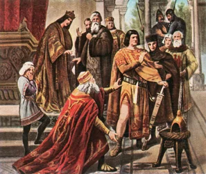 Barbarossa bittet Heinrich den Löwen um Hilfe, 1176, 1936