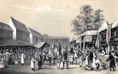 Basar in Kabul, in der Obstzeit, 1847
