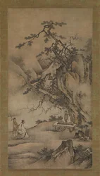 Bo Ya spielt die Qin, während Zhong Ziqi zuhört, 1530er
