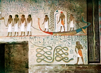 Bootsszene, Gräber der Adligen, Theben, Ägypten