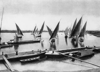 Boote auf dem Nil, Kairo, Ägypten, ca. 1920er Jahre